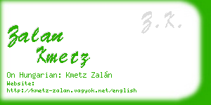 zalan kmetz business card
